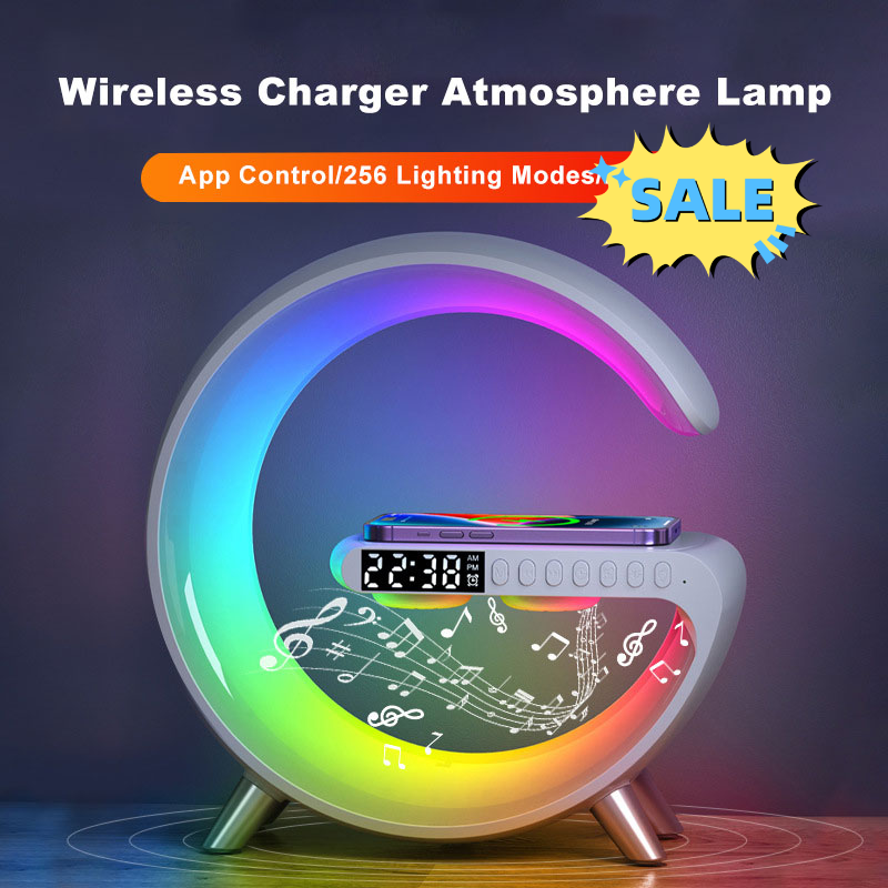 LED Colourful Lamp Bluetooth Speaker Wireless Charger for Smart Phones